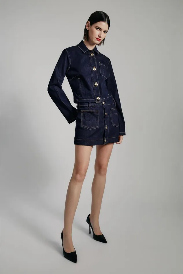 Bardot Skirts Women Lorenzo Denim Mini Skirt In Dark Dark