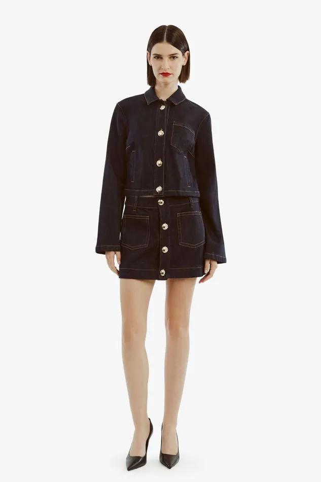 Bardot Skirts Women Lorenzo Denim Mini Skirt In Dark Dark Bardot Skirts Women Lorenzo Denim Mini Skirt In Dark Dark