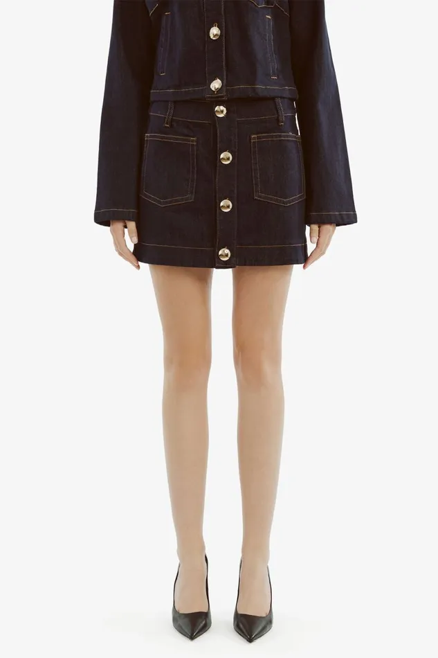 Bardot Skirts Women Lorenzo Denim Mini Skirt In Dark Dark Bardot Skirts Women Lorenzo Denim Mini Skirt In Dark Dark