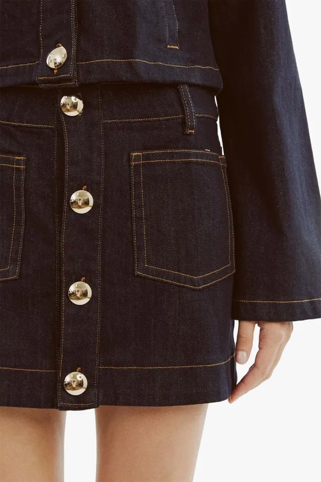 Bardot Skirts Women Lorenzo Denim Mini Skirt In Dark Dark Bardot Skirts Women Lorenzo Denim Mini Skirt In Dark Dark
