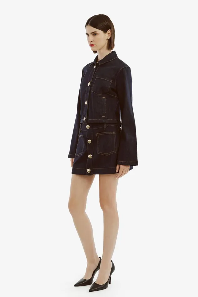 Bardot Skirts Women Lorenzo Denim Mini Skirt In Dark Dark Bardot Skirts Women Lorenzo Denim Mini Skirt In Dark Dark