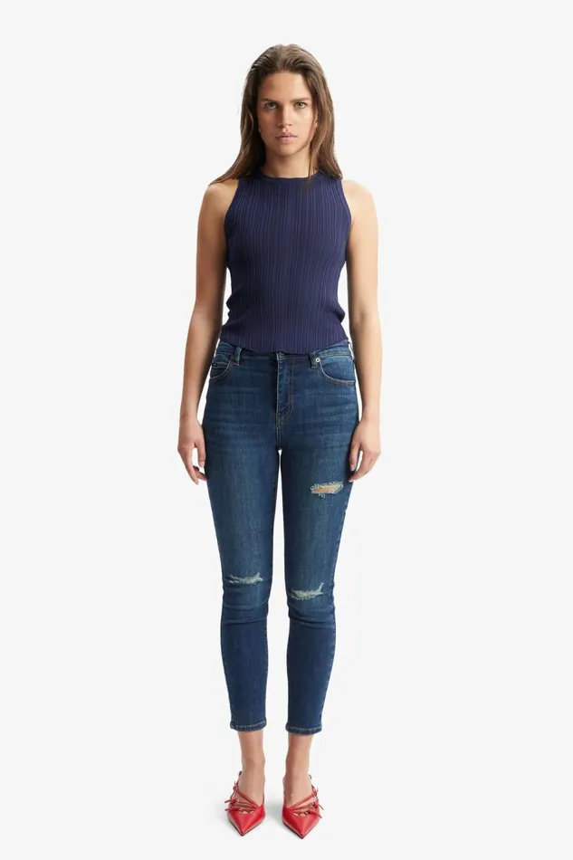 Bardot Tanks and Camis Women Merel Knit Tank In Navy Navy Bardot Tanks and Camis Women Merel Knit Tank In Navy Navy