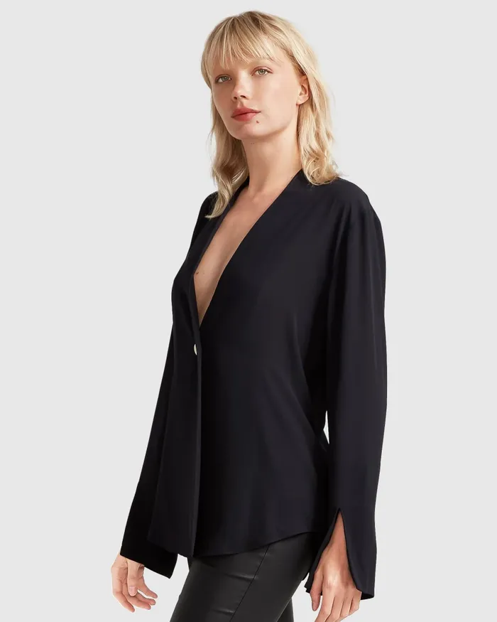 Belle and Bloom Coats and Jackets Women Sheer Genius Lightweight Blazer 8211 Black