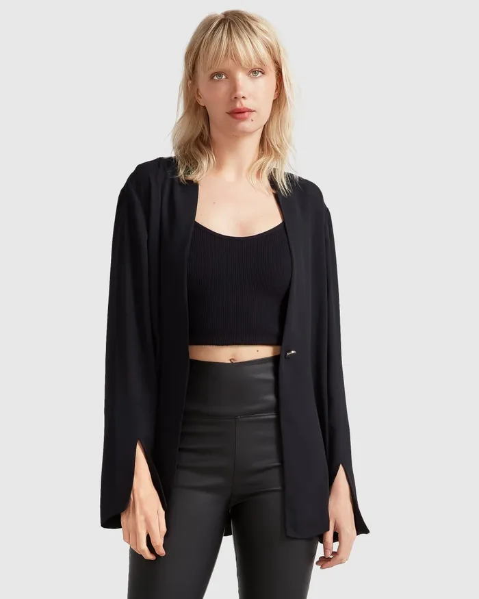 Belle and Bloom Coats and Jackets Women Sheer Genius Lightweight Blazer 8211 Black