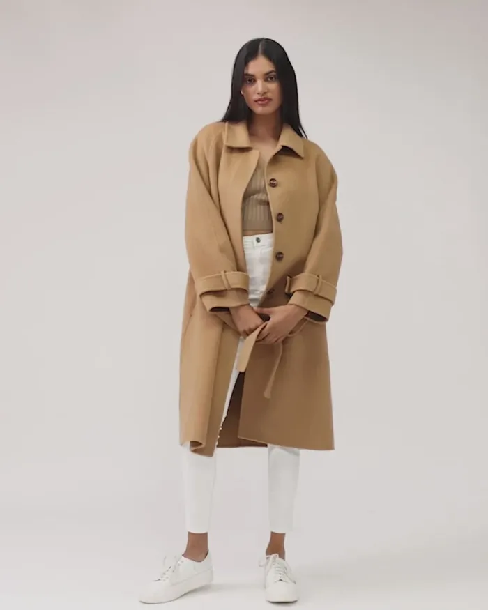 Belle and Bloom Coats and Jackets Women Shore To Shore Belted Wool Coat 8211 Camel