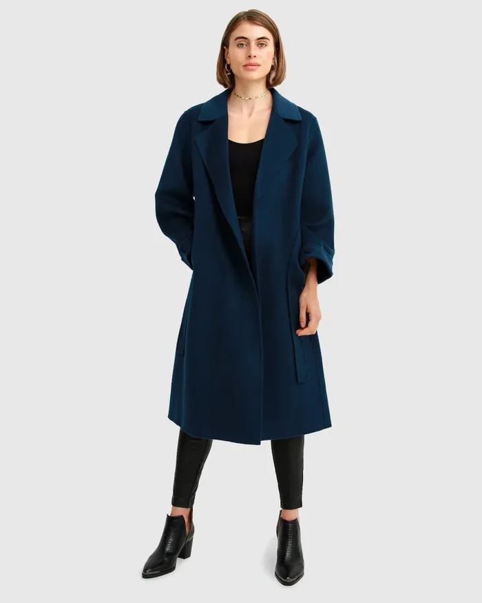 Belle and Bloom Stay Wild Oversized Wool Coat 8211 Dark Teal Women Coats