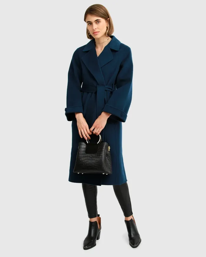 Belle and Bloom Stay Wild Oversized Wool Coat 8211 Dark Teal Women Coats