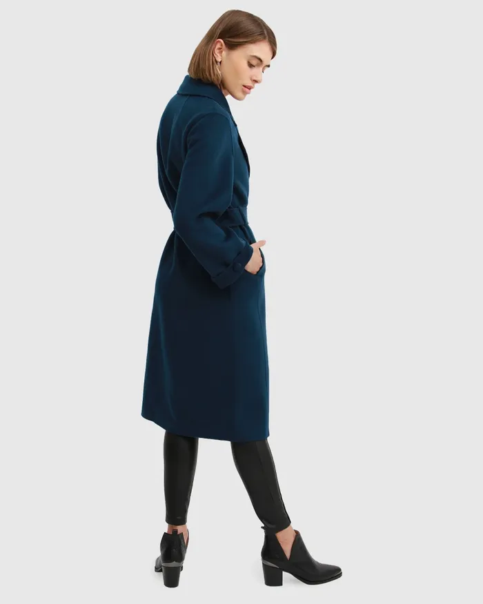 Belle and Bloom Stay Wild Oversized Wool Coat 8211 Dark Teal Women Coats