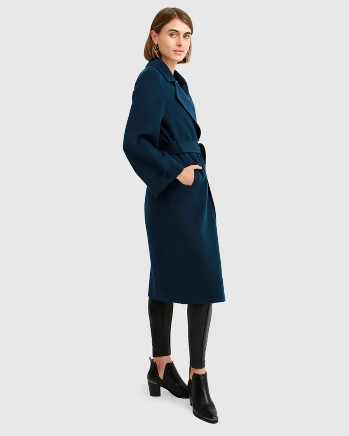 Belle and Bloom Stay Wild Oversized Wool Coat 8211 Dark Teal Women Coats