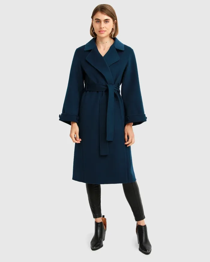 Belle and Bloom Stay Wild Oversized Wool Coat 8211 Dark Teal Women Coats