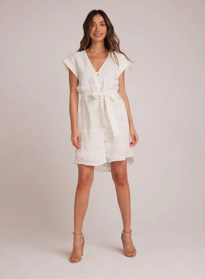 Belted Cap Sleeve Dress 8211 White Women Bella Dahl Mini Dresses