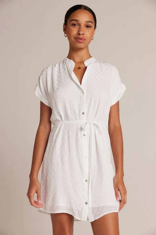 Belted Shirred Dress 8211 White Women Bella Dahl Mini Dresses