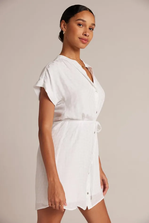 Belted Shirred Dress 8211 White Women Bella Dahl Mini Dresses Belted Shirred Dress 8211 White Women Bella Dahl Mini Dresses