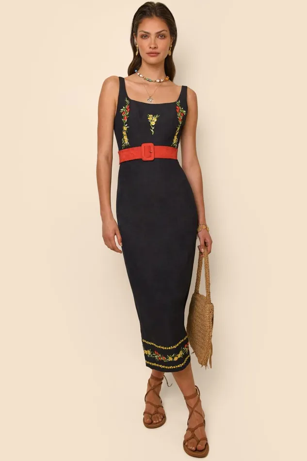 Benedict Summer Embroidery Black Women RIXO Dresses Benedict Summer Embroidery Black Women RIXO Dresses
