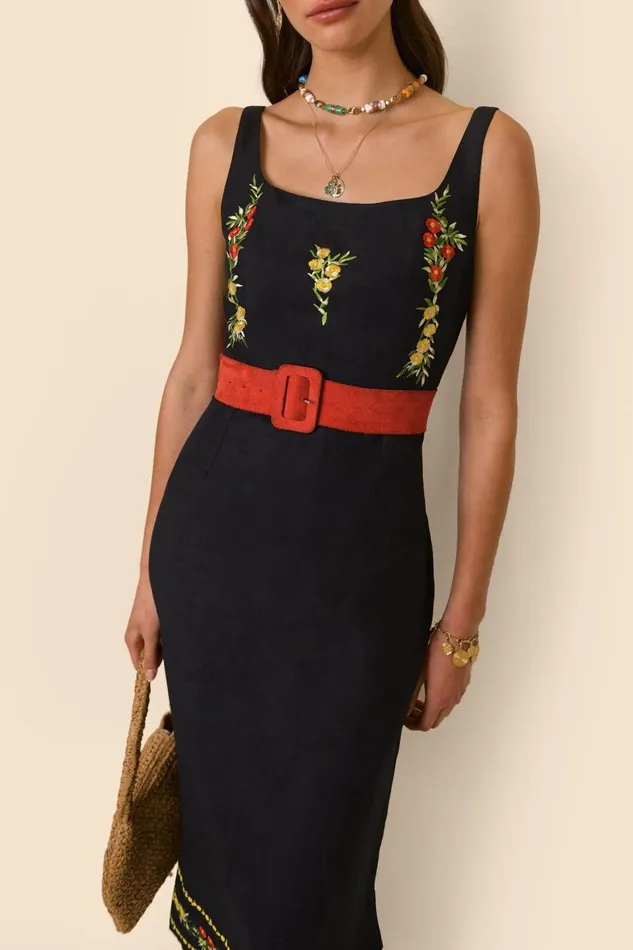 Benedict Summer Embroidery Black Women RIXO Dresses Benedict Summer Embroidery Black Women RIXO Dresses
