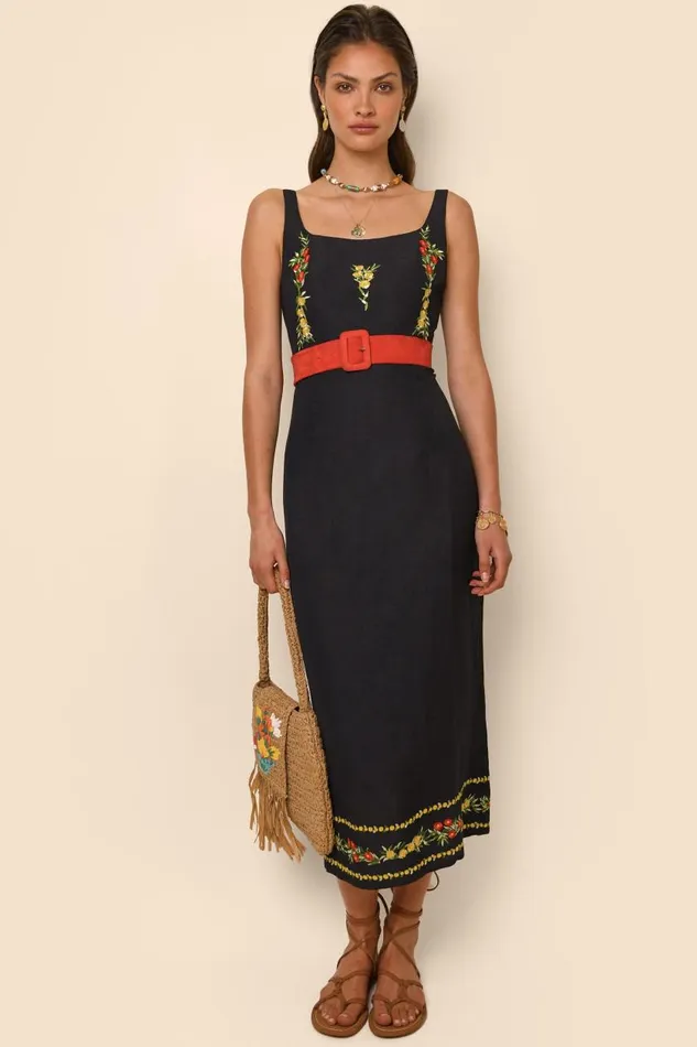 Benedict Summer Embroidery Black Women RIXO Dresses Benedict Summer Embroidery Black Women RIXO Dresses