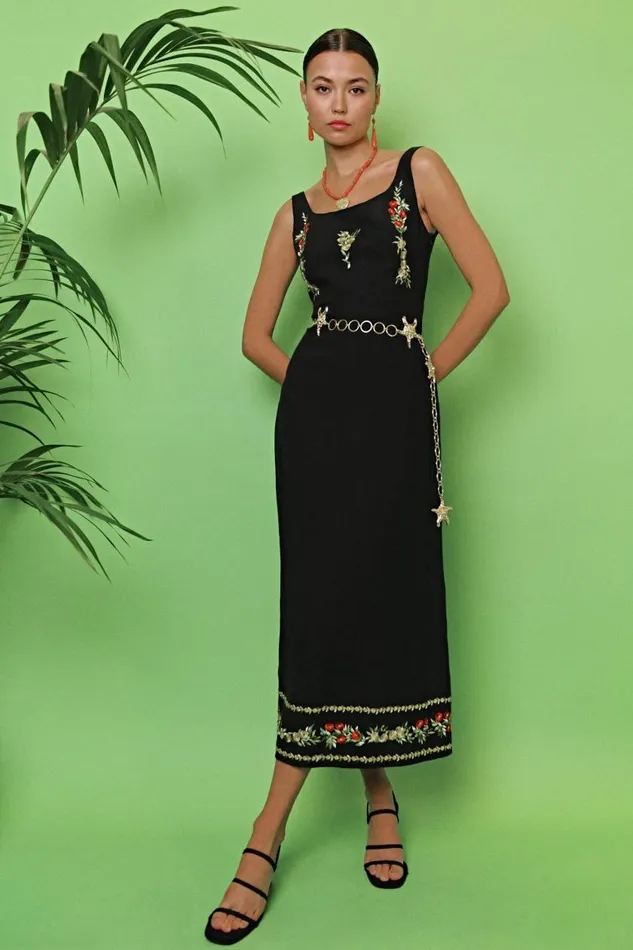 Benedict Summer Embroidery Black Women RIXO Dresses Benedict Summer Embroidery Black Women RIXO Dresses