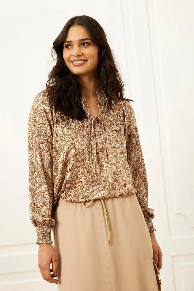 BIANKA BLOUSE 16019 191 Sand 191 Women IN FRONT BLOUSES SHIRTS