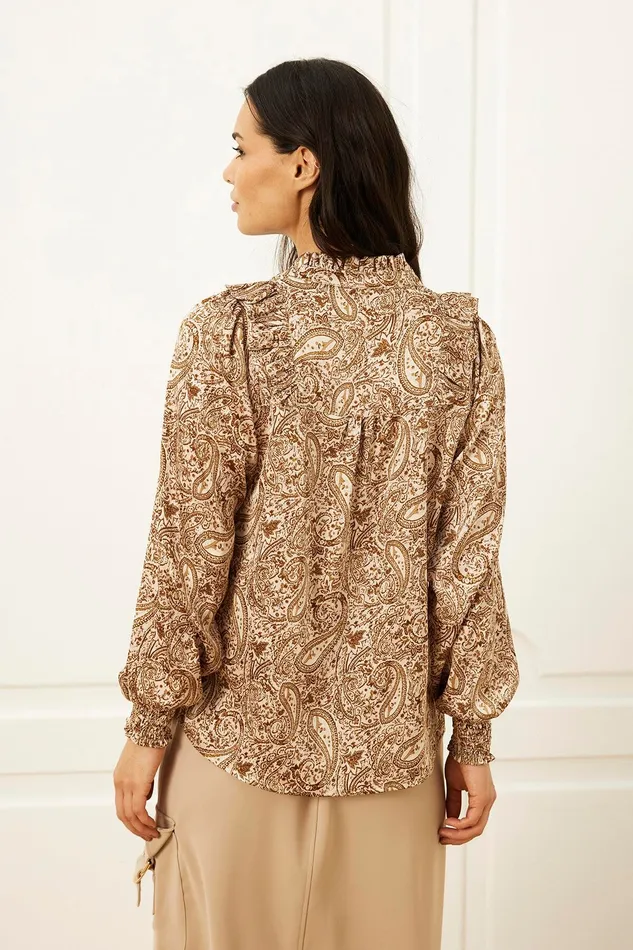 BIANKA BLOUSE 16019 191 Sand 191 Women IN FRONT BLOUSES SHIRTS