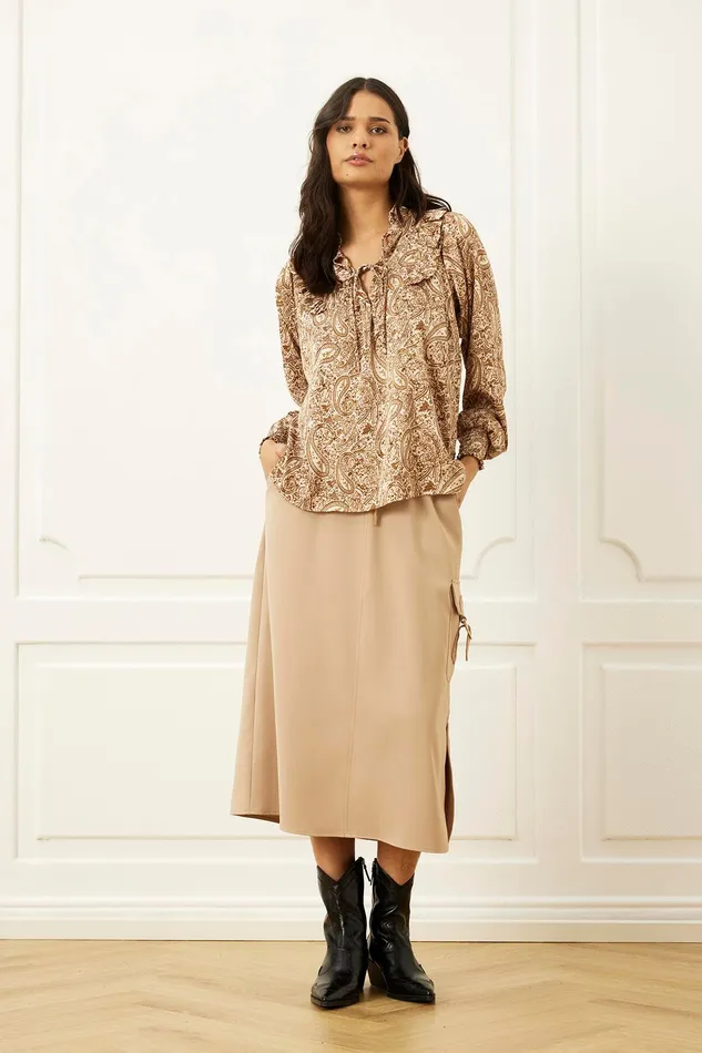 BIANKA BLOUSE 16019 191 Sand 191 Women IN FRONT BLOUSES SHIRTS