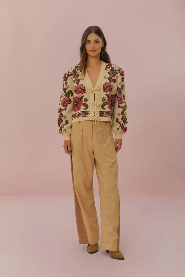 Bicolor High Waist Pants Women FARM Rio Pants