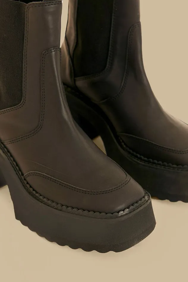 Black Block Heel Chelsea Boot Women FARM Rio Boots and Sneakers