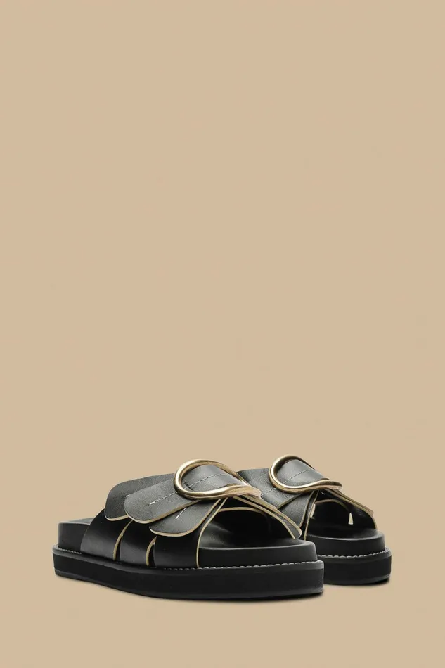 Black Daisy Slide Sandal Women FARM Rio Sandals