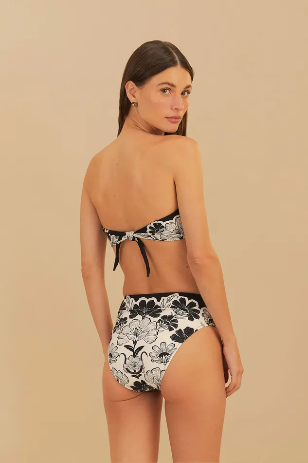 Black Flower Leopards High Waist Bikini Bottom Women FARM Rio Bikinis Black Flower Leopards High Waist Bikini Bottom Women FARM Rio Bikinis