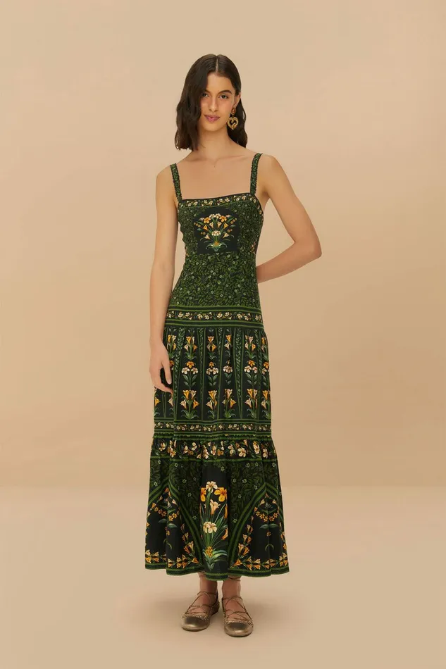 Black Flowers Arch Lenzing Ecovero Euroflax Maxi Dress Women FARM Rio Maxi Dresses Black Flowers Arch Lenzing Ecovero Euroflax Maxi Dress Women FARM Rio Maxi Dresses
