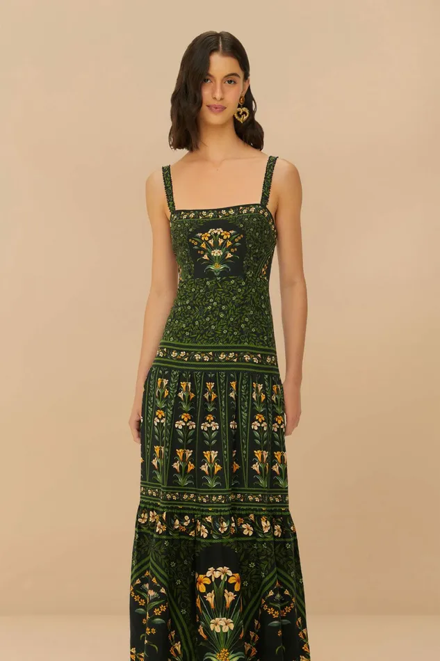 Black Flowers Arch Lenzing Ecovero Euroflax Maxi Dress Women FARM Rio Maxi Dresses Black Flowers Arch Lenzing Ecovero Euroflax Maxi Dress Women FARM Rio Maxi Dresses