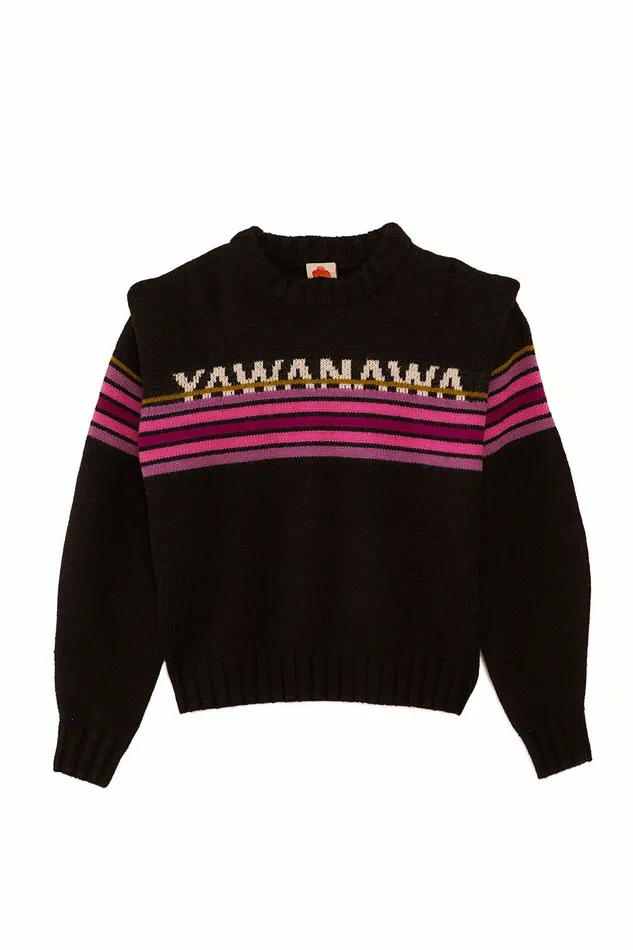Black Graphic Yawanawa Sweater Women FARM Rio Sweaters and Sweatshirts Black Graphic Yawanawa Sweater Women FARM Rio Sweaters and Sweatshirts