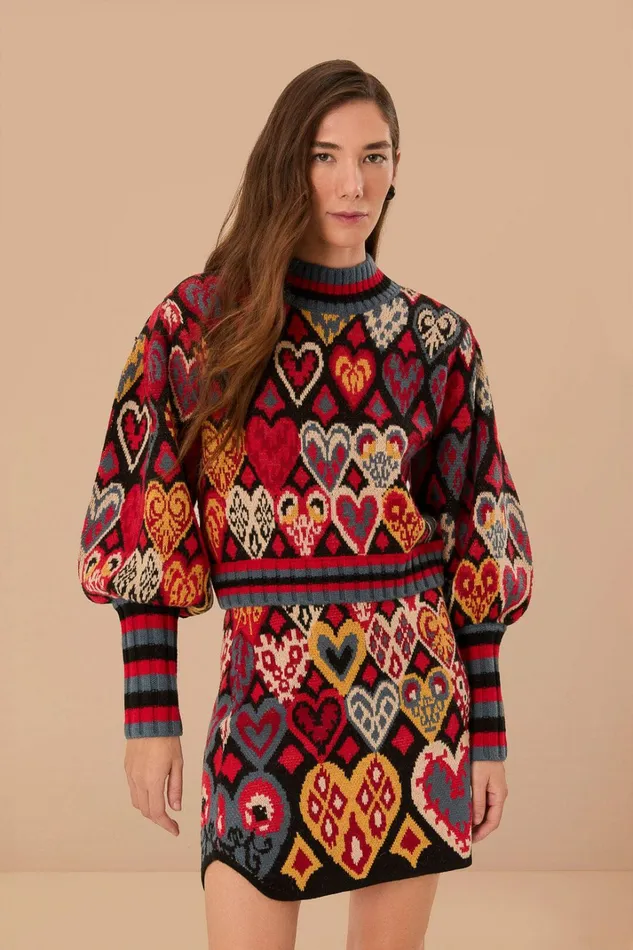Black Hearts Ikat Knit Skirt Women FARM Rio Skirts Black Hearts Ikat Knit Skirt Women FARM Rio Skirts
