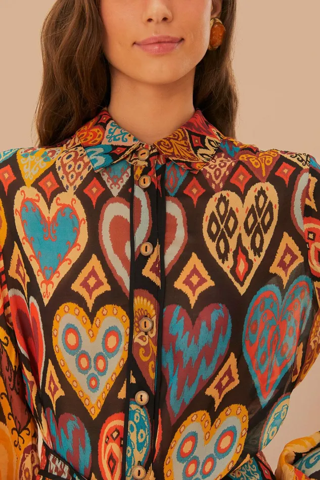 Black Hearts Ikat Mini Dress Women FARM Rio Mini Dresses Black Hearts Ikat Mini Dress Women FARM Rio Mini Dresses