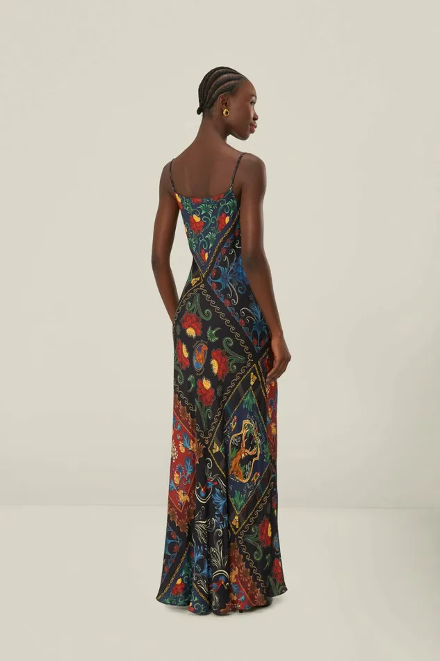 Black Mixed Arabesque Scarves Sleeveless Lenzing Ecovero Maxi Dress Women FARM Rio Maxi Dresses Black Mixed Arabesque Scarves Sleeveless Lenzing Ecovero Maxi Dress Women FARM Rio Maxi Dresses