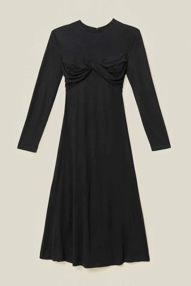 Black Twisted Cup Midi Dress Women FARM Rio Midi Dresses Black Twisted Cup Midi Dress Women FARM Rio Midi Dresses