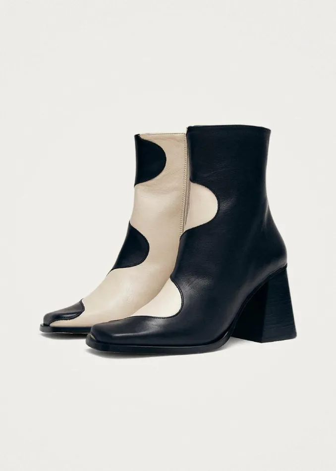 Blair Bicolor Black Cream Ankle Boots Women ALOHAS Boots