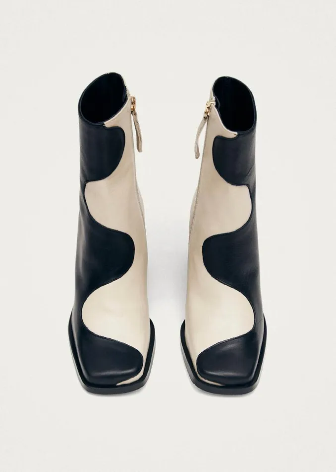 Blair Bicolor Black Cream Ankle Boots Women ALOHAS Boots