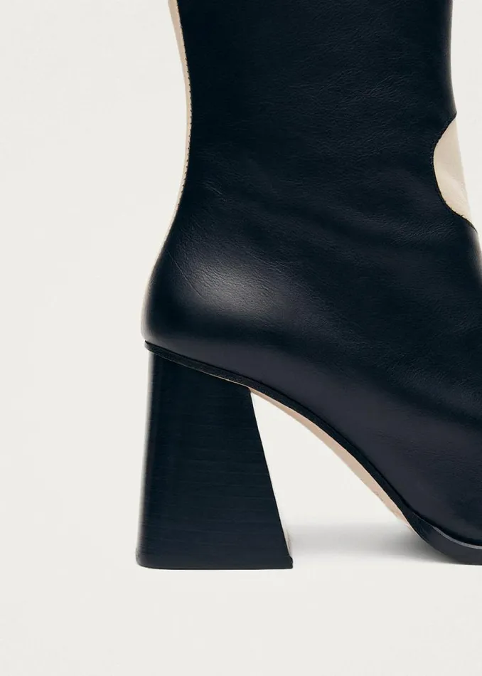 Blair Bicolor Black Cream Ankle Boots Women ALOHAS Boots