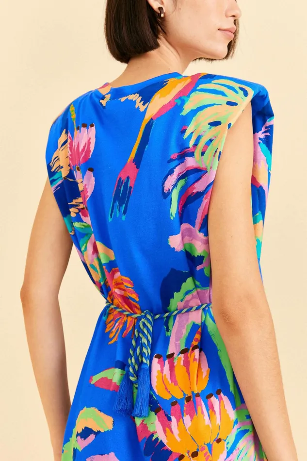 Blue Painted Jungle TShirt Dress Women FARM Rio Tshirts Blue Painted Jungle TShirt Dress Women FARM Rio Tshirts