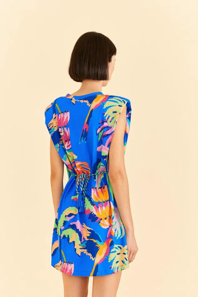 Blue Painted Jungle TShirt Dress Women FARM Rio Tshirts Blue Painted Jungle TShirt Dress Women FARM Rio Tshirts