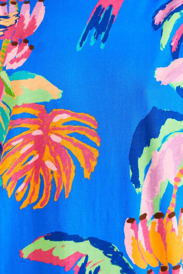 Blue Painted Jungle TShirt Dress Women FARM Rio Tshirts Blue Painted Jungle TShirt Dress Women FARM Rio Tshirts