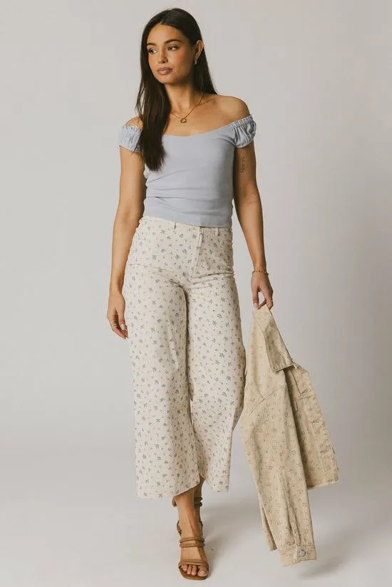 Bohme Ace Ribbed Top In Powder Blue Powder Blue Women Tees and Tanks