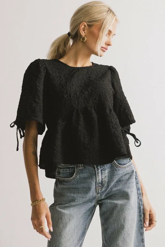 Bohme Alessia Peplum Top In Black Black Women Blouses