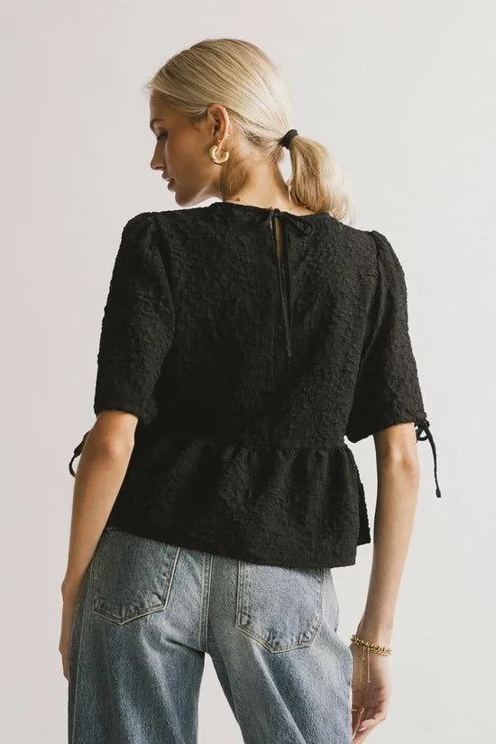 Bohme Alessia Peplum Top In Black Black Women Blouses