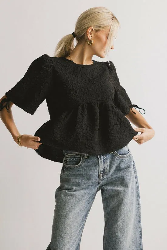 Bohme Alessia Peplum Top In Black Black Women Blouses