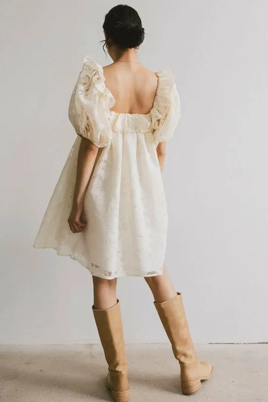 Bohme Alice Floral Babydoll Dress Ivory Women Dresses