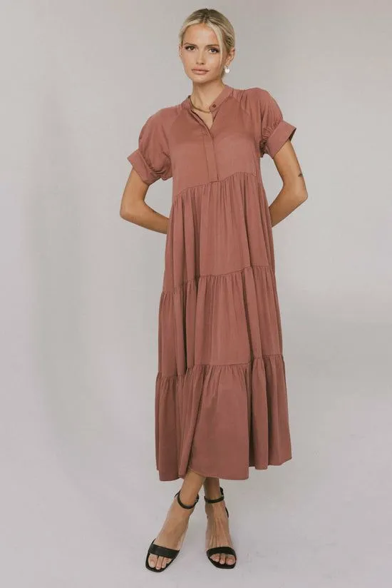 Bohme Amanda Tiered Dress In Raisin Raisin Women Dresses