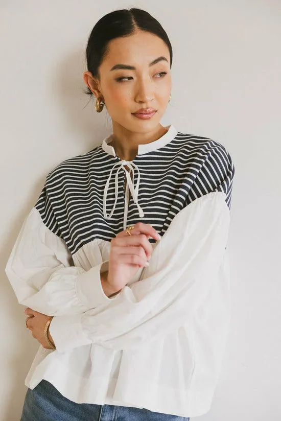 Bohme Anchor Striped Top White Women Tops