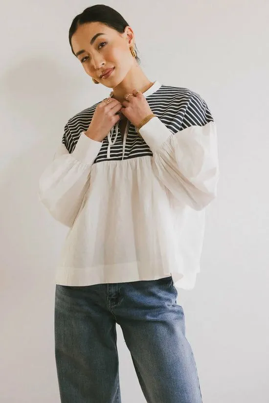 Bohme Anchor Striped Top White Women Tops