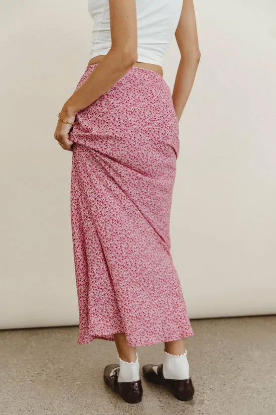 Bohme Angel Floral Maxi Skirt Pink Women Skirts